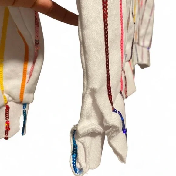 Queen of Sparkles! Striped Multicolor Sequin Sweater - Picture 3 of 5